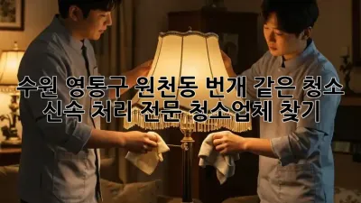 수원 영통구 원천동 번개 같은 청소! 신속 처리 전문 청소업체 찾기